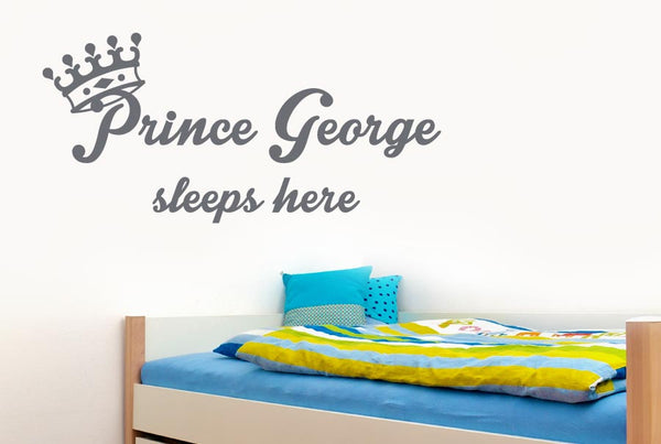 Personalised Prince Sleeps Wall Sticker