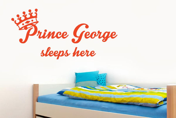 Personalised Prince Sleeps Wall Sticker