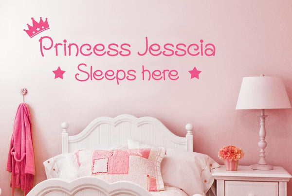 Personalised Princess Sleeps Here Wall Sticker