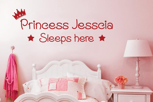 Personalised Princess Sleeps Here Wall Sticker