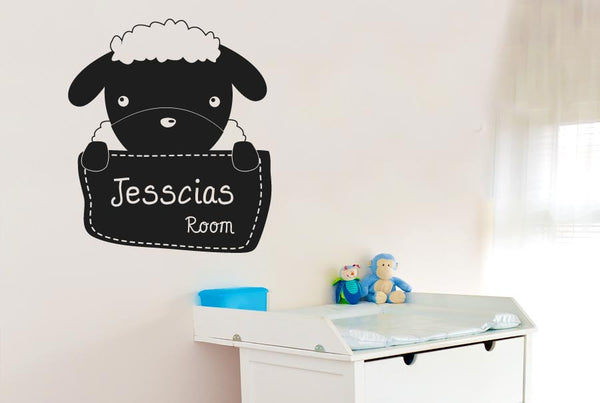 Personalised Sheep Kids Room Sign Wall Sticker