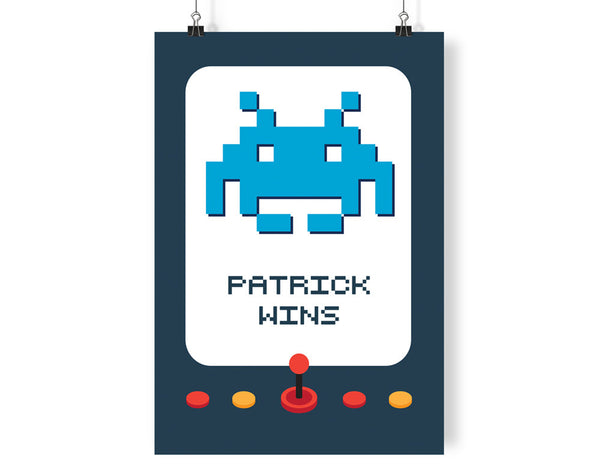 Personalised Space Invaders Arcade Machine Art Print