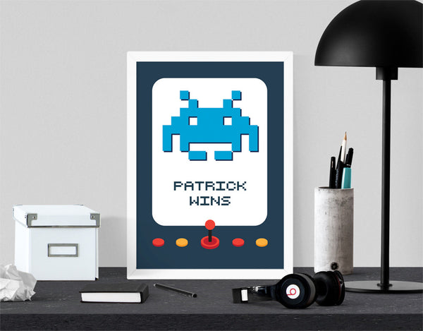 Personalised Space Invaders Arcade Machine Art Print