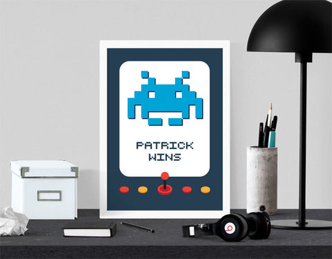 Personalised Space Invaders Arcade Machine Art Print