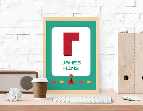 Personalised Tetris Arcade Machine Art Print