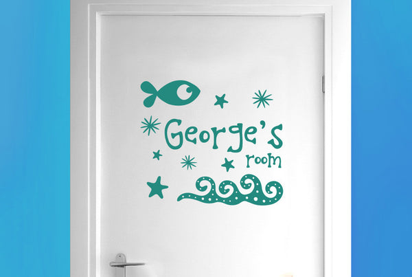 Personalised Under The Sea Kids Door Room Sticker