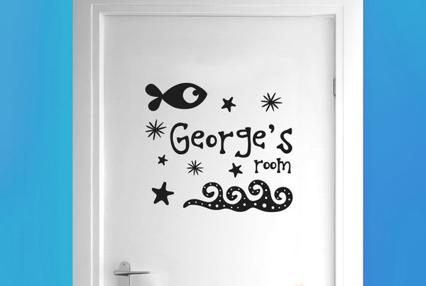 Personalised Under The Sea Kids Door Room Sticker