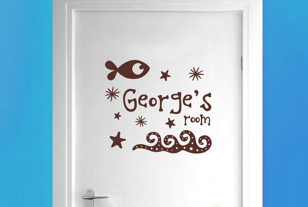 Personalised Under The Sea Kids Door Room Sticker