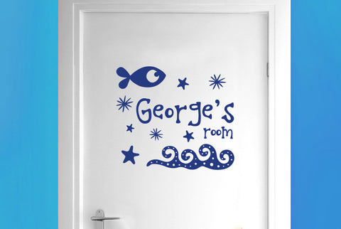 Personalised Under The Sea Kids Door Room Sticker