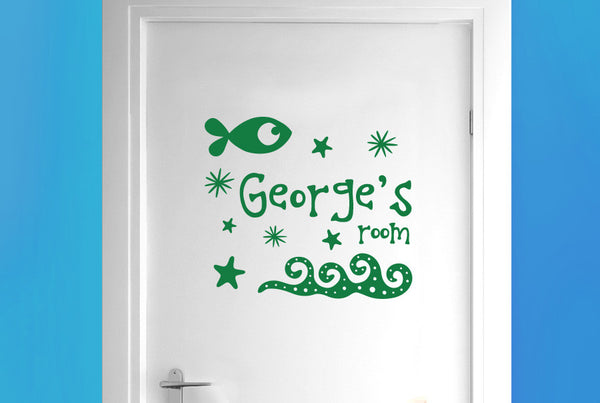 Personalised Under The Sea Kids Door Room Sticker