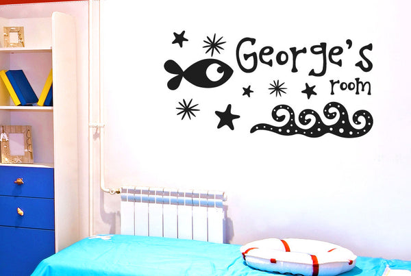 Personalised Under The Sea Kids Room Sign Wall Sticker