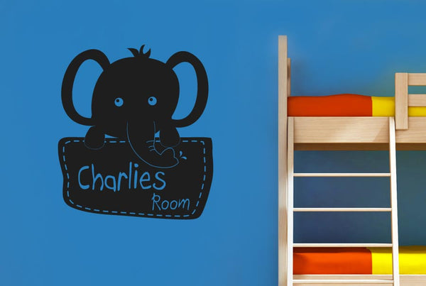 Personalised Elephant Kids Room Wall Sticker