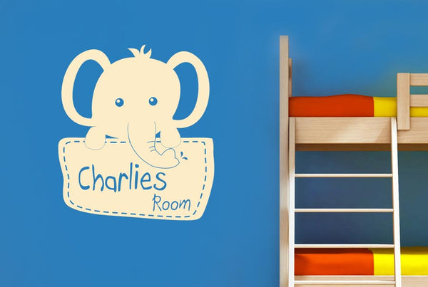 Personalised Elephant Kids Room Wall Sticker