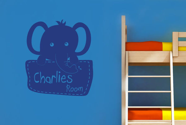 Personalised Elephant Kids Room Wall Sticker