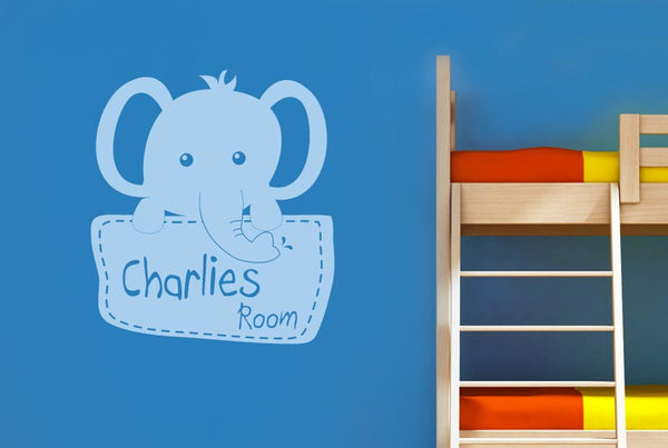 Personalised Elephant Kids Room Wall Sticker