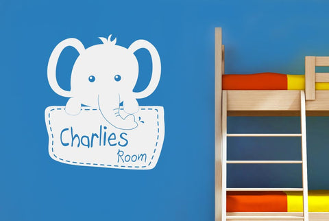 Personalised Elephant Kids Room Wall Sticker