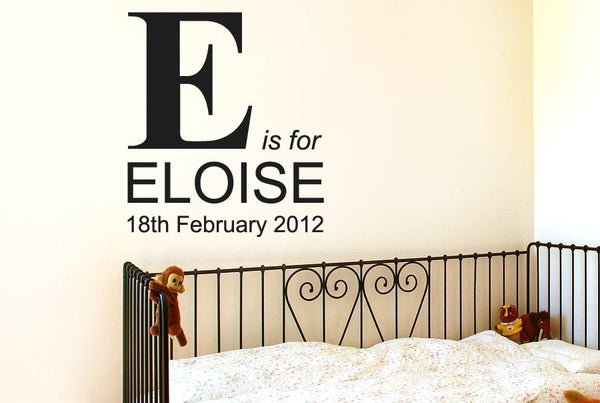 Personalised Large Capital Letter With Name Wall Sticker
