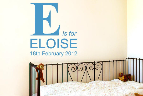 Personalised Large Capital Letter With Name Wall Sticker