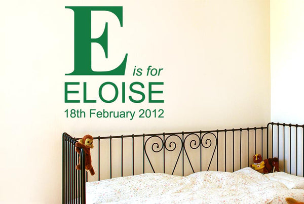 Personalised Large Capital Letter With Name Wall Sticker