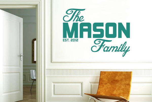 Personalised The Family Name Est Date Wall Sticker