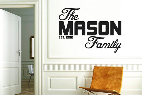 Personalised The Family Name Est Date Wall Sticker