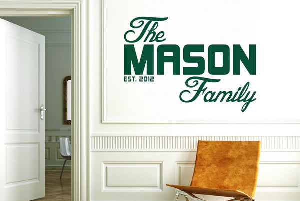 Personalised The Family Name Est Date Wall Sticker