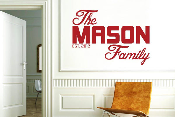 Personalised The Family Name Est Date Wall Sticker