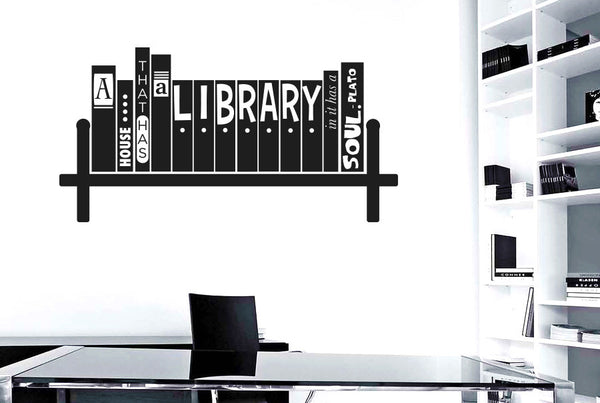 Plato - A House That Has A Library In It Has A Soul Wall Sticker