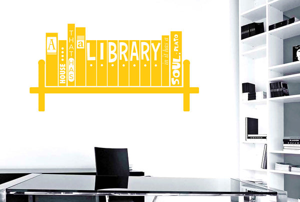 Plato - A House That Has A Library In It Has A Soul Wall Sticker