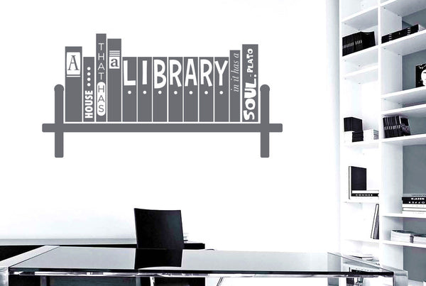 Plato - A House That Has A Library In It Has A Soul Wall Sticker