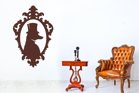 Posh Dog Profile In Ornate Frame Wall Sticker