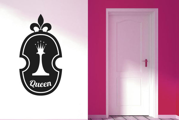 Queen Chess Piece In Shield Wall Sticker