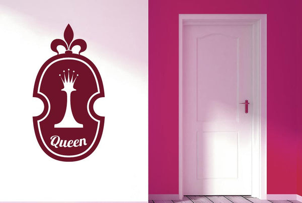 Queen Chess Piece In Shield Wall Sticker