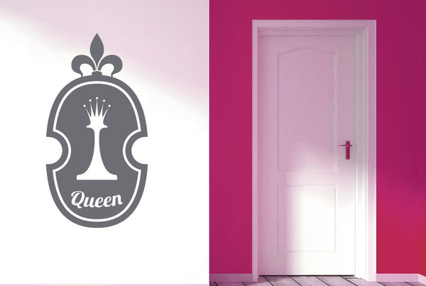 Queen Chess Piece In Shield Wall Sticker