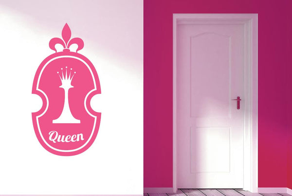 Queen Chess Piece In Shield Wall Sticker