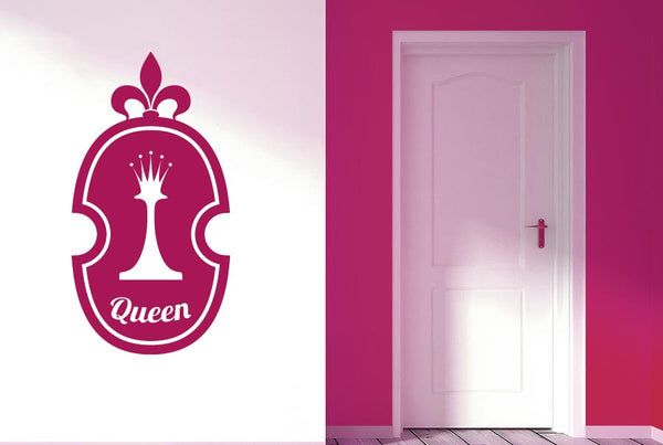 Queen Chess Piece In Shield Wall Sticker
