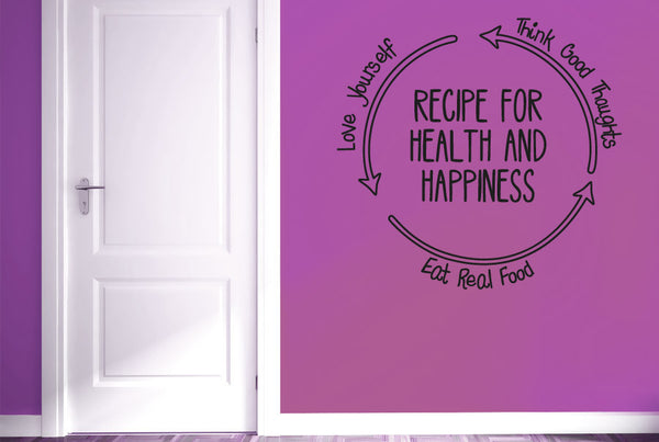 Recipe For Health And Happiness Wall Sticker