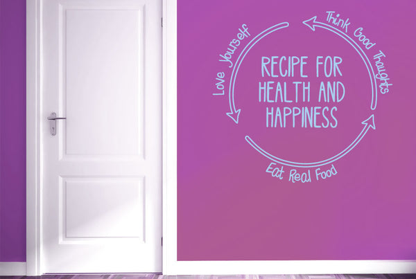 Recipe For Health And Happiness Wall Sticker