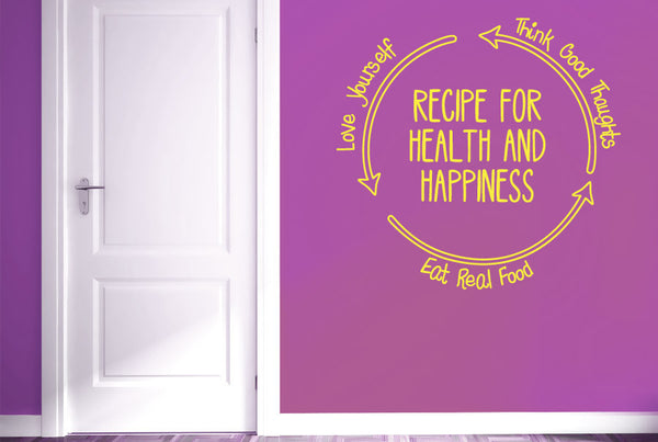 Recipe For Health And Happiness Wall Sticker