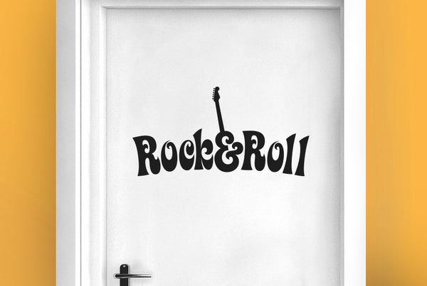 Rock And Roll Door Room Sticker