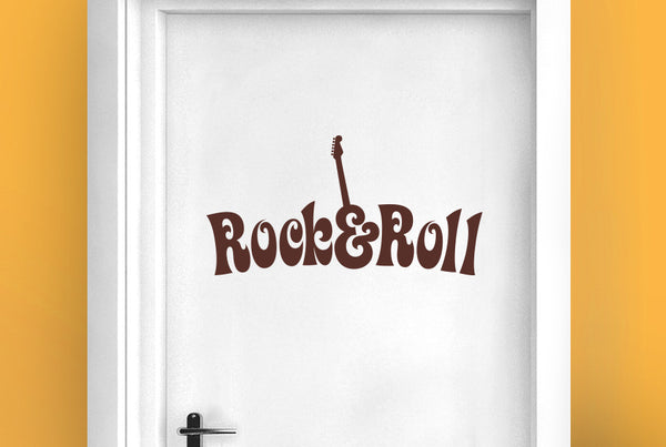 Rock And Roll Door Room Sticker