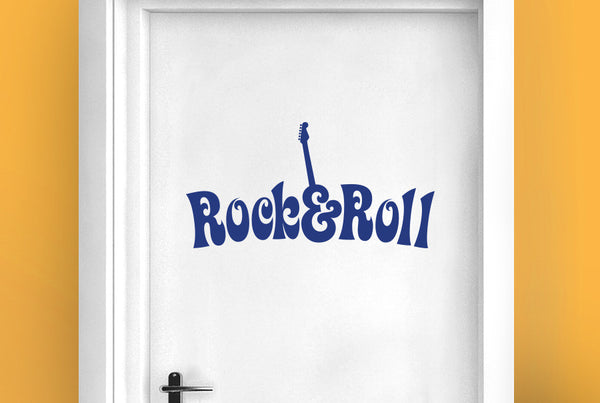 Rock And Roll Door Room Sticker