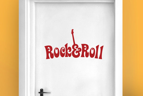 Rock And Roll Door Room Sticker