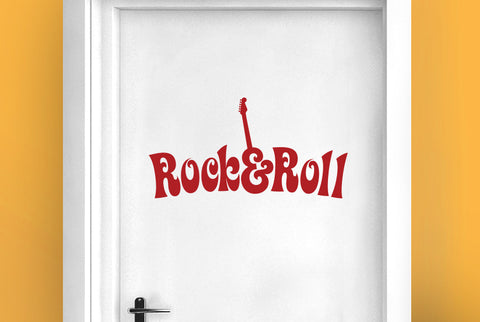 Rock And Roll Door Room Sticker