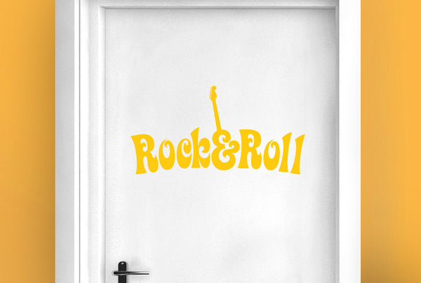 Rock And Roll Door Room Sticker