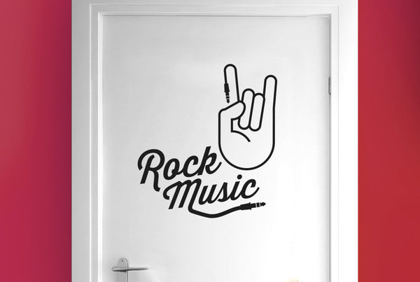 Rock Music Hand Door Room Sticker