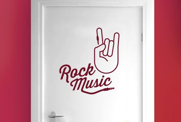 Rock Music Hand Door Room Sticker
