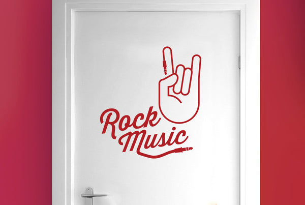 Rock Music Hand Door Room Sticker