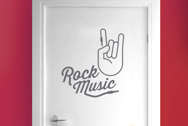 Rock Music Hand Door Room Sticker