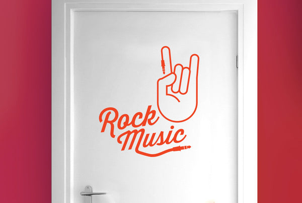 Rock Music Hand Door Room Sticker